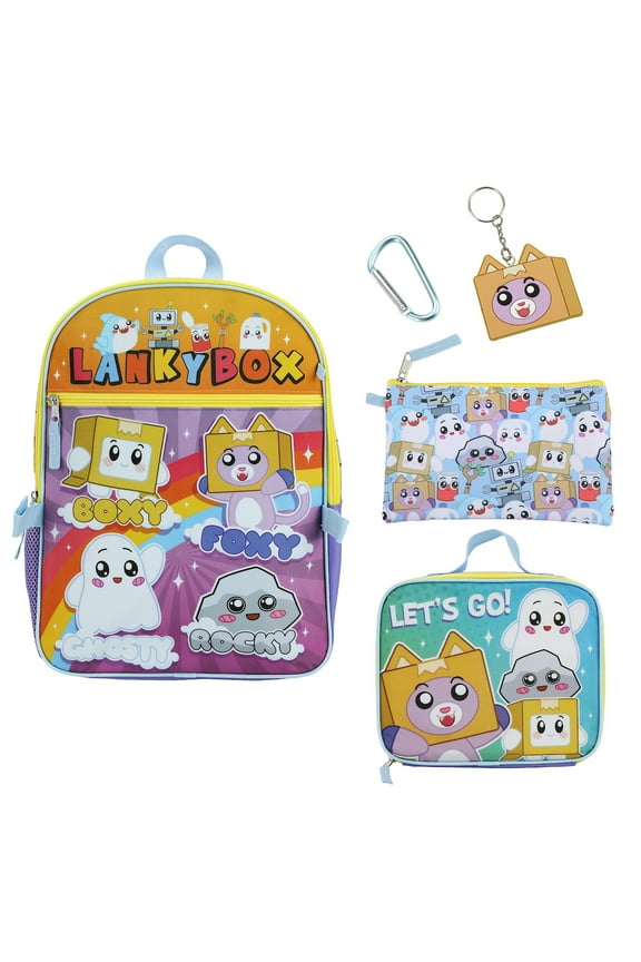 LankyBox 5-Piece 16" Backpack & Lunchbox Set