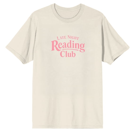 Bioworld Walnut & 39th Late Night Reading Club Men's Graphic Tee | 100% Cotton Short Sleeve Crew Neck | Bookish Literary Design | Unisex Adult-Small