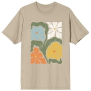 Bioworld Walnut & 39th Men's Boho Floral Graphic Tee | Short Sleeve Crew Neck | Retro Botanical Print | Unisex Adult T-Shirt-XXL