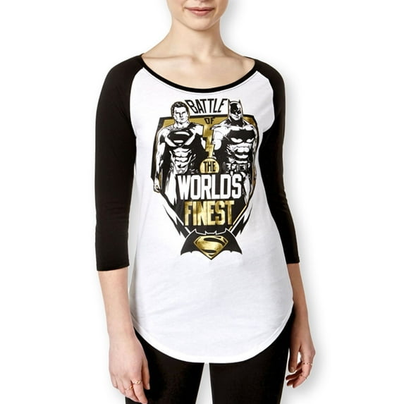 Bioworld Womens Dawn Of Justice Graphic T-Shirt, White, Juniors, X-Small