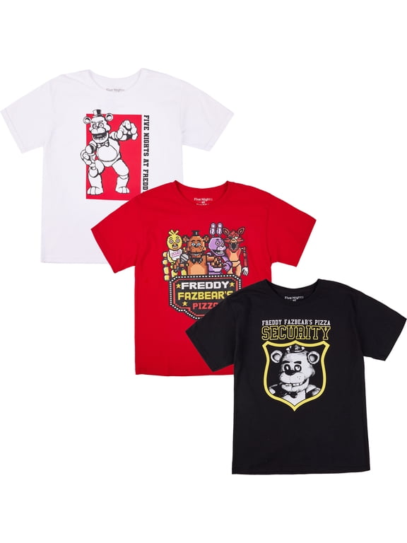 Bioworld Youth Boys Five Nights at Freddy's T-Shirt 3pk-Large