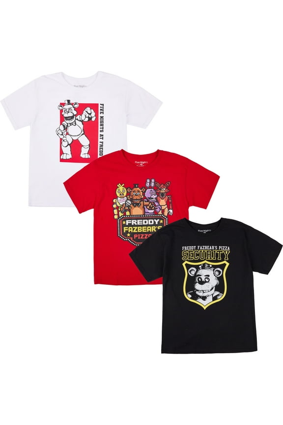 Bioworld Youth Boys Five Nights at Freddy's T-Shirt 3pk-Large
