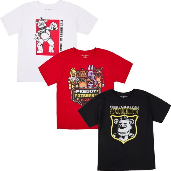 Bioworld Youth Boys Five Nights at Freddy's T-Shirt 3pk-Small