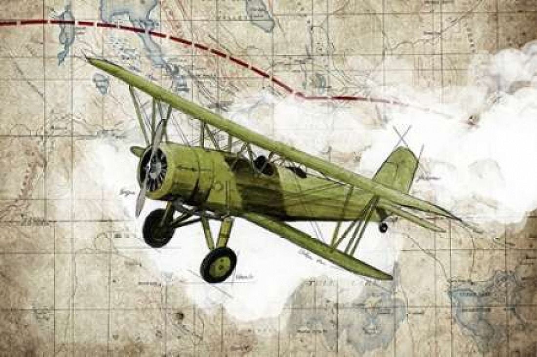 Biplane 2 Canvas Art - GraphINC Studio (24 x 36)