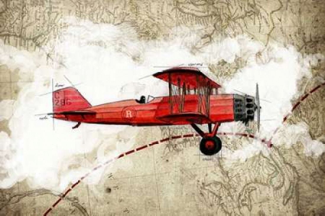 Biplane 3 Canvas Art - GraphINC Studio (24 x 36)