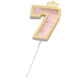 thumbnail image 1 of Biplut 0-9 Number Cake Topper Glittery Adorable Sequins Digital Birthday Cake Insert Cards Party Supplies (no.7,Pink), 1 of 13
