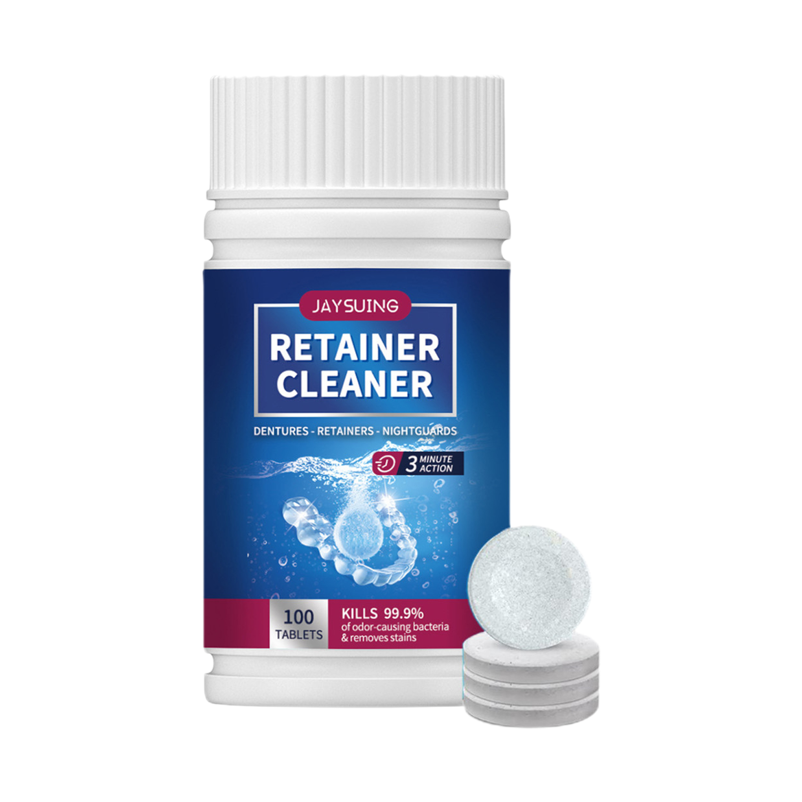 Biplut 1 Bottle Denture Cleaning Tablets Fresh Breath Reduce Sensitive