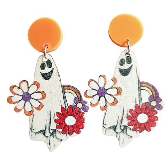 Biplut 1 Pair Lovely Earrings Eye-catching Geometric Vintage Cartoon Design Comfortable to Wear Pumpkin Shape Fun Earrings for Party (Type D)