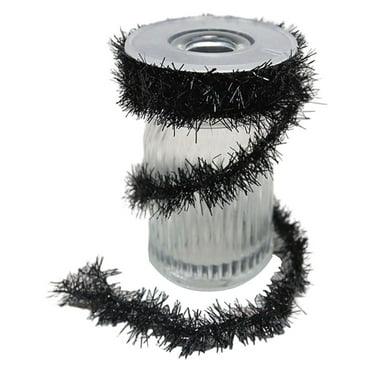 Biplut 1 Roll Colour Bars Bendable Easy to Carry Colorful Wire Garland Tinsel Festive Home Halloween Christmas Decoration (Black)