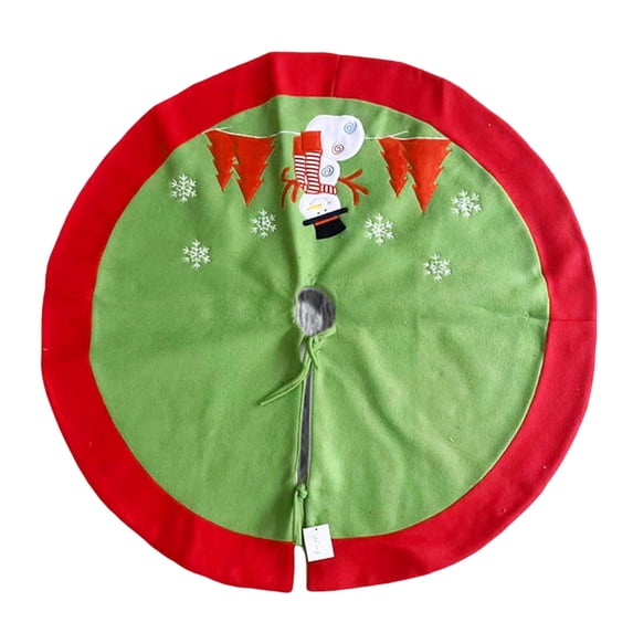 Biplut 120cm Christmas Tree Skirt Multi-patterns Soft Tear Resistant Anti-fade Round Festival Prop Washable Party Decoration Xmas Tree Floor Mat Party Supplies (Type B)