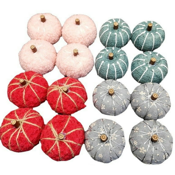 Biplut 16Pcs Mini Artificial Pumpkins Fall Harvest Simulation Pumpkins for Christmas Halloween Thanksgiving Party Decorations (Multicolor)