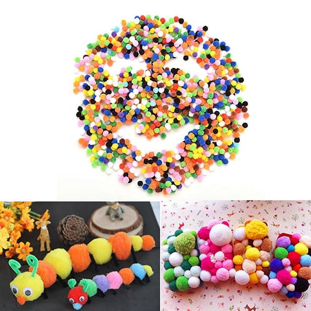 Adeweave 1 inch 300pc Pom poms, Multi-Colored Pompoms for Arts and Crafts 