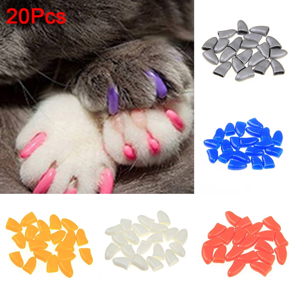 VICTHY 100pcs Cat Nail Caps, Colorful Pet Cat Soft Claws Nail Covers for Cat  Claws with Glue and Applicators Medium - Imported Products from USA - iBhejo