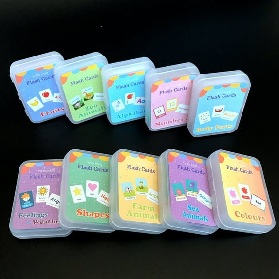 Biplut 27Pcs/20Pcs/30Pcs Baby Flash Card Thickened Eye Improve Logic Early Learning Flash Card Animal Number Alphabet Card Kit for Newborn (Feeling and Weather(20Pcs))