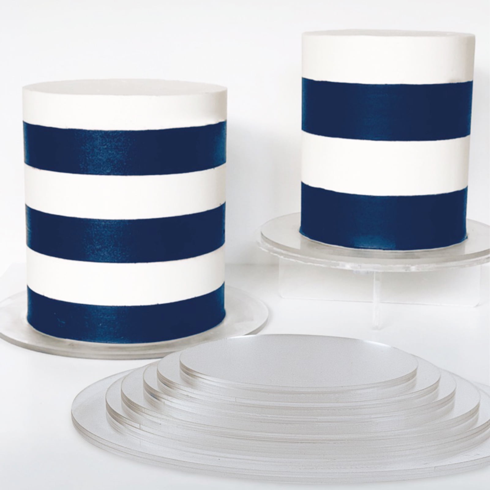 Biplut 2Pcs Cake Plates NonSticky Reused Acrylic Buttercream Cake