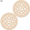 thumbnail image 1 of Biplut 2Pcs Crochet Wood Bases Unpainted Floral Pattern Round Hollow Knitting Wooden Basket Bottoms for Embroidery (Type 12), 1 of 13