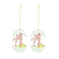 thumbnail image 1 of Biplut 2Pcs/Set Happy Easter Pendant Lovely DIY Decorative Easter Wooden Egg Pendant for Celebration (Type 7), 1 of 13