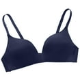 thumbnail image 1 of Biplut 3/4 Cup Pads Wire Free Adjustable Shoulder Straps Lady Bra Seamless Push Up Thin Underwear (Blue,36A), 1 of 13