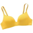 thumbnail image 1 of Biplut 3/4 Cup Pads Wire Free Adjustable Shoulder Straps Lady Bra Seamless Push Up Thin Underwear (Yellow,38A), 1 of 13