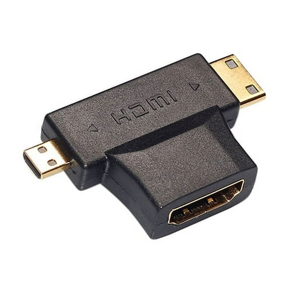 Biplut 3 in 1 Micro HDMI-compatible Male Mini HDMI-compatible Male to HDMI-compatible 1.4 Female Cable Adapter Converter