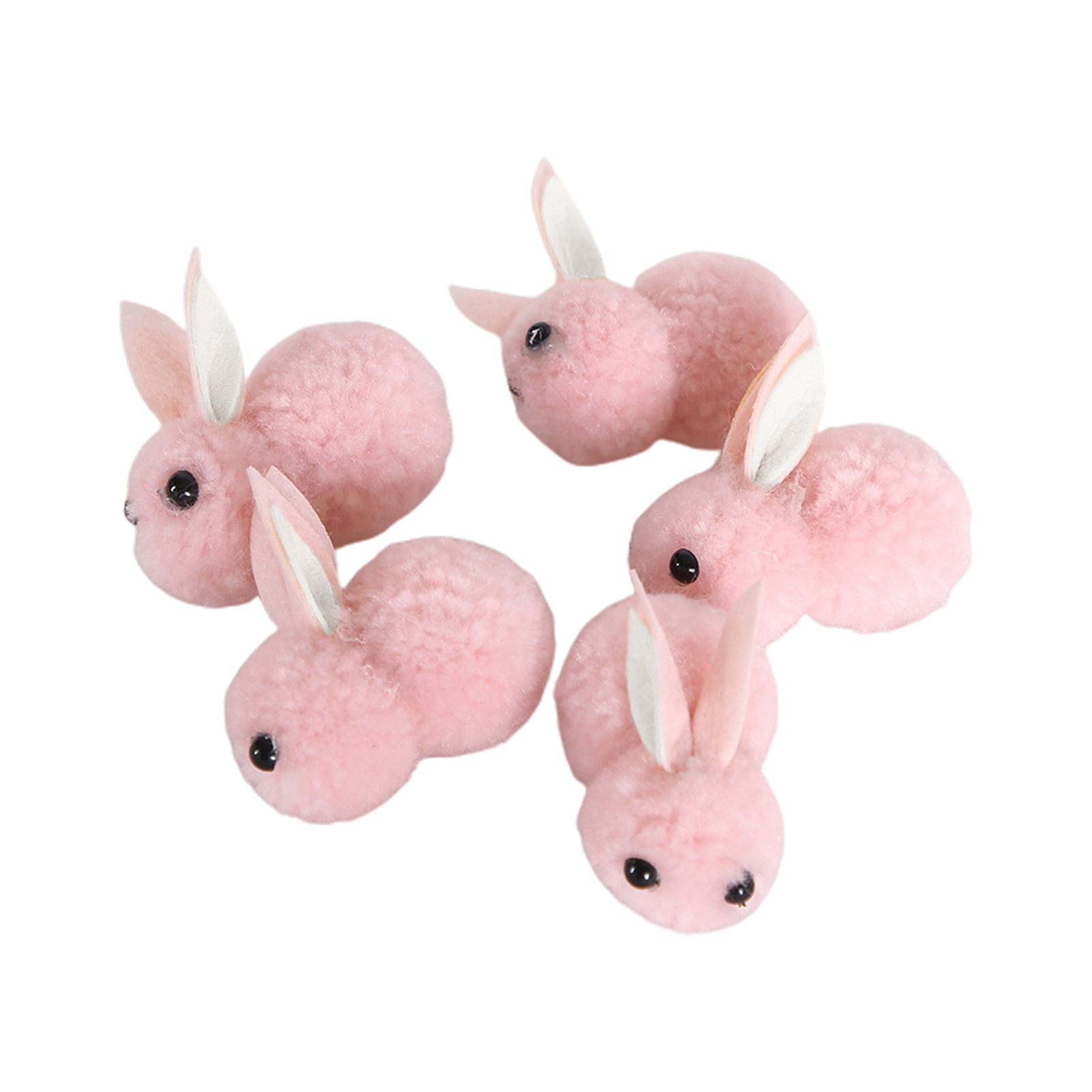 Pink Rabbit Comfy Biplut 5 Pcs Rabbit Doll Comfortable Touch High Simulation Plush Lovely ...