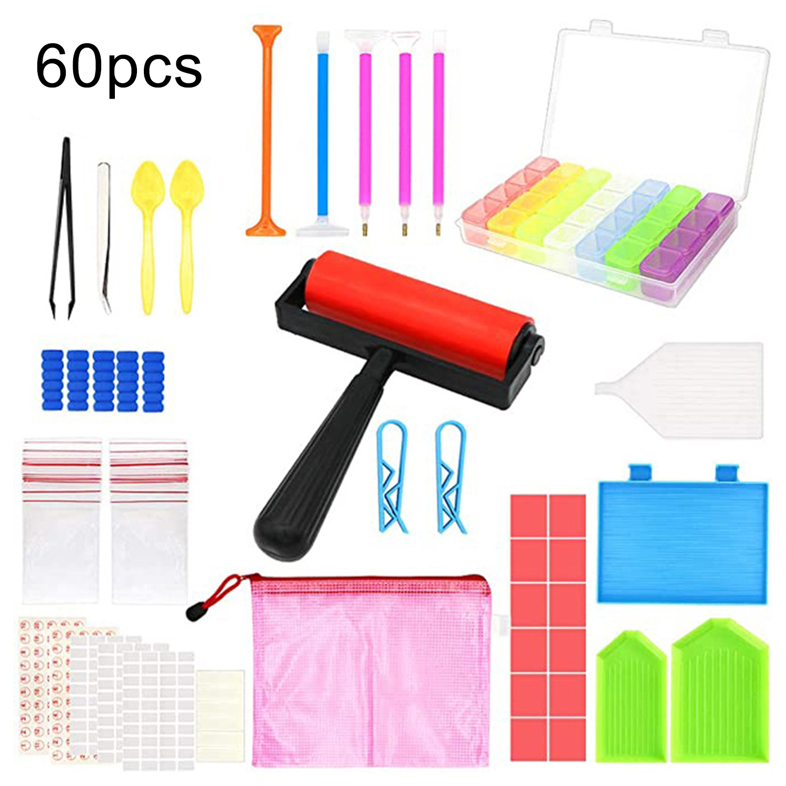 Biplut 60Pcs 5D Embroidery Cross Stitch Diamond Painting Pen Tray Art