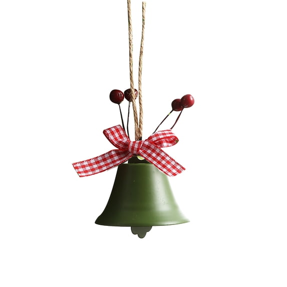 Biplut Bell Ornament Fine Workmanship Decorative Iron Christmas Tree Bell Pendant for Home (Green Type 2)