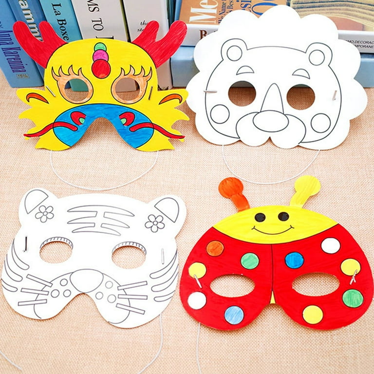 Biplut Cartoon Animal Paper Painting Mask Graffiti DIY Art Crafts  Kindergarten Kids Toy 