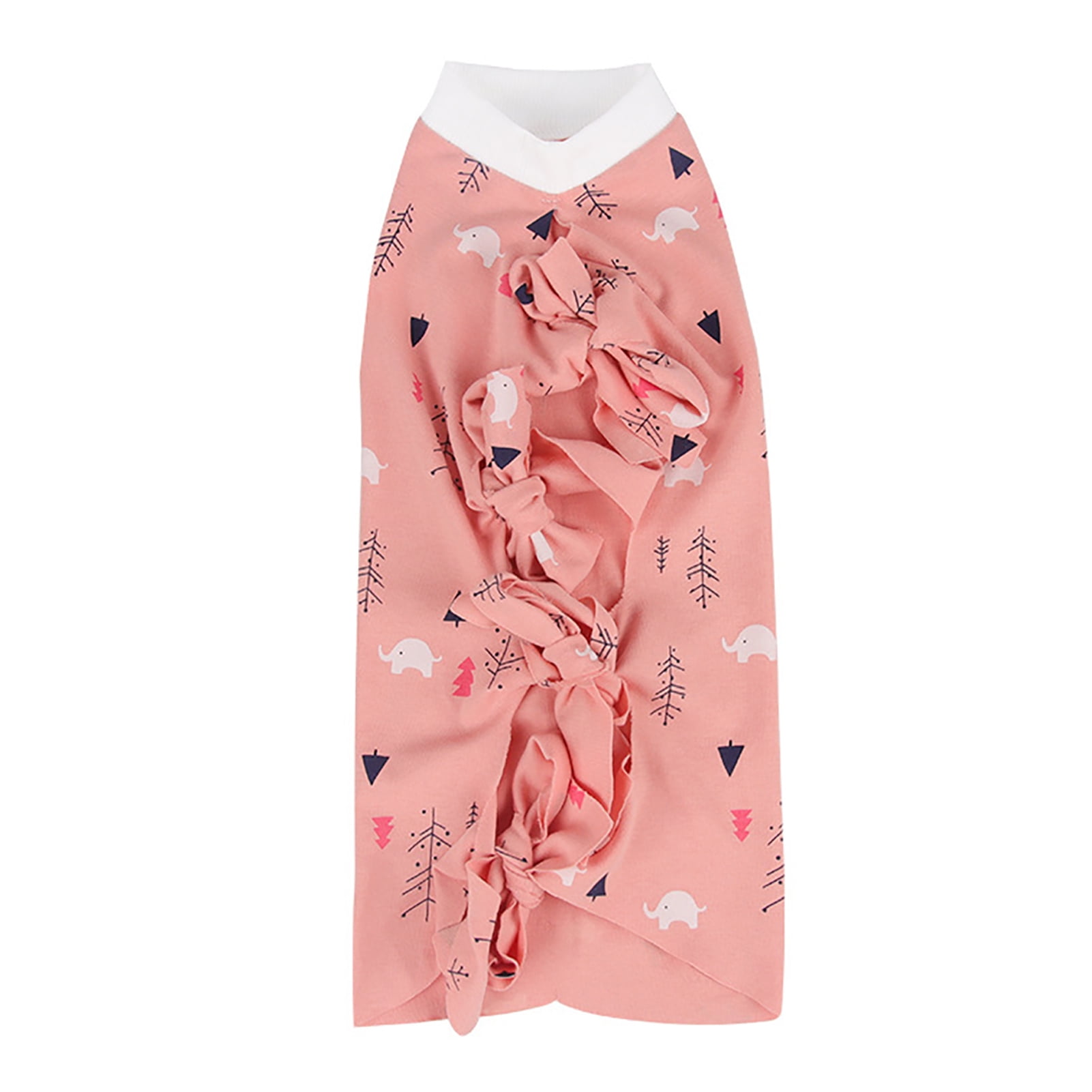 Biplut Cartoon Print Cat Recovery Suit Elastic Neck Back Bandage