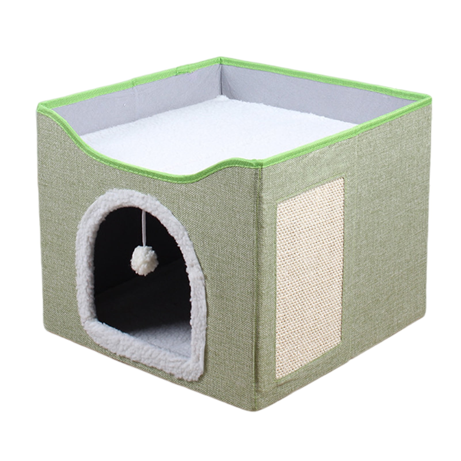 Biplut Cat Nest Bed Double Layer Foldable Cat Cube Condo Cozy Hideaway