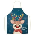 thumbnail image 1 of Biplut Christmas Apron Cartoon Christmas Pattern Strap Design Wear-Resistant Anti-oil Fadeless Dirt-resistant Washable Versatile Decorative Christmas Apron for Kitchen (Type G), 1 of 13
