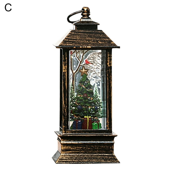 Biplut Christmas Light Eco-friendly Cartoon Design Plastic Glowing Xmas Santa Claus Ornament for Household (Type C)
