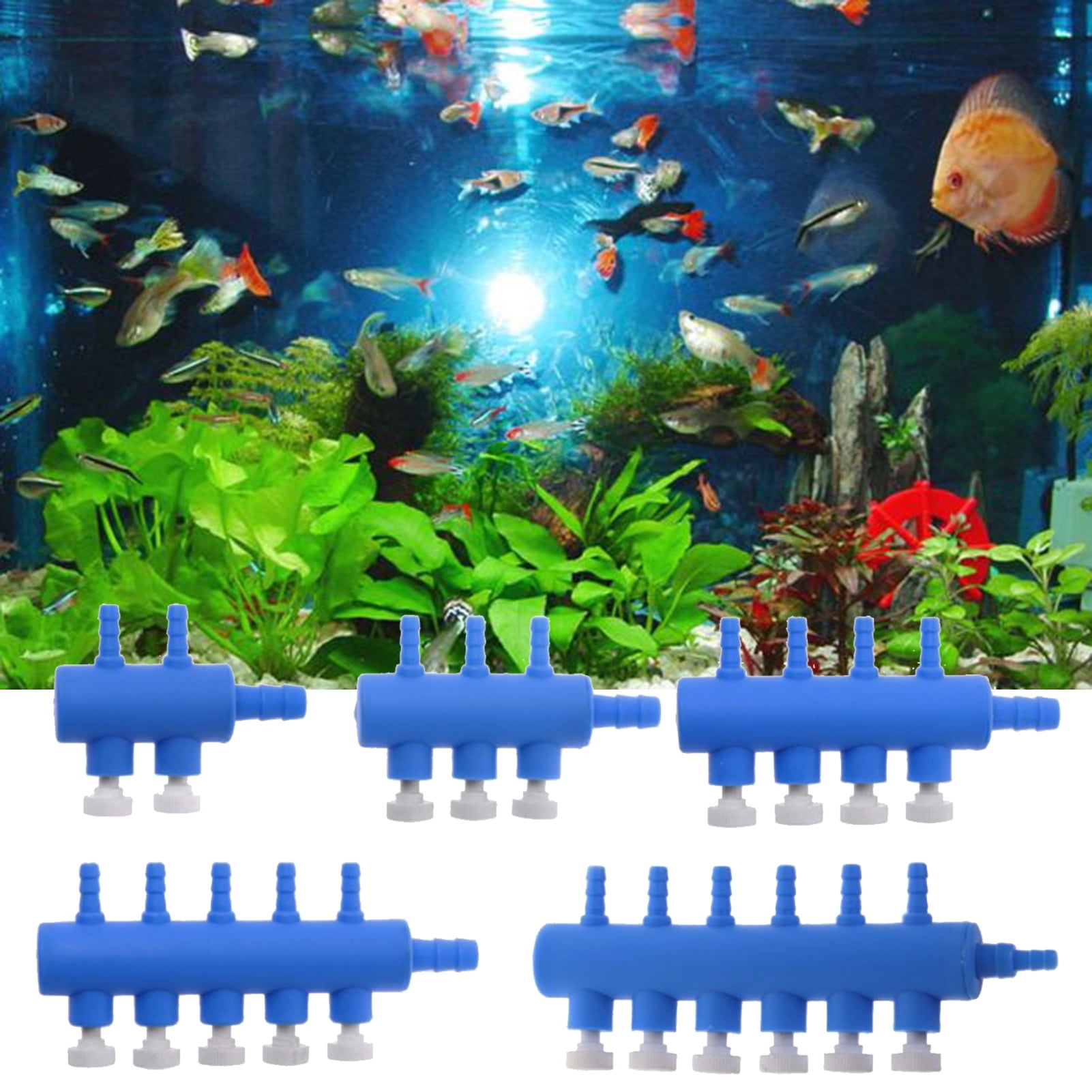 Biplut Control Valve Durable Adjustable 2-6 Heads Design Aquarium Air ... - Saltwater Aquarium Oxygen Regulating Devices For Coral