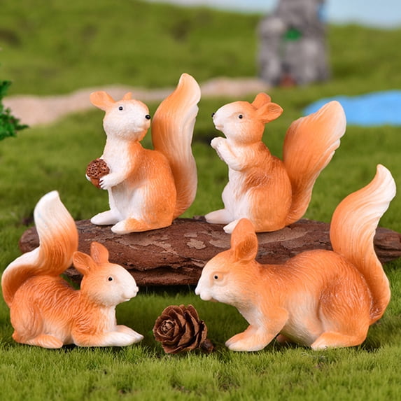 Biplut Cute Squirrel Animal Figurine Craft DIY Miniature Fairy Garden Bonsai Ornament