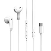 Biplut DAC Digital Decoding Wired Earphone Type-C Interface Call Function Mega Bass HiFi In-ear Headphone with Microphone for iOS for Android for Huawei (White)