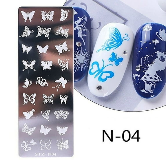 Biplut Double-Sided Head Stamper Polishing Painting Drawing Manicure Nail Art Pen Tool or Plate Mold (1pc Plate Mold Style 8)