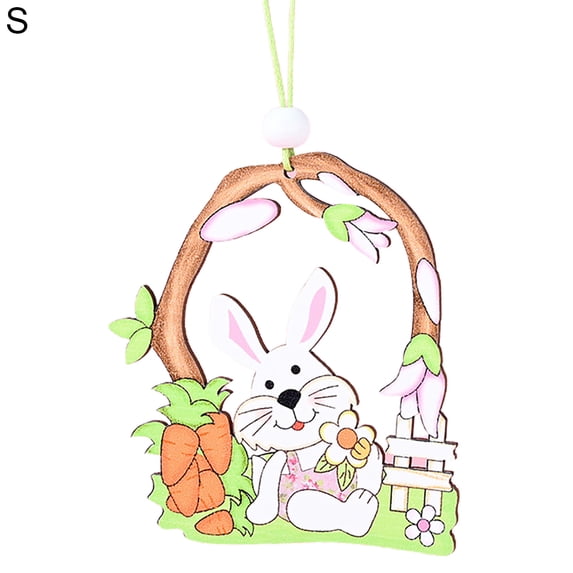 Biplut Easter Ornament Colorful DIY Burr-free Hanging Egg Chick Rabbit Easter Decoration Holiday Supplies (Type S)