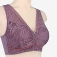 thumbnail image 1 of Biplut Elderly Women Bra Lace Wide Shoulder Straps Front Zipper Wire Free Plus Size Lady Bras Daily Wear Clothes, 1 of 13