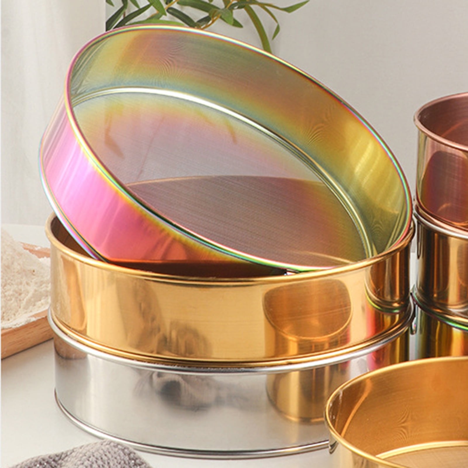 Biplut Flour Sieve Antirust Portable Lightweight Round Flour Sieve