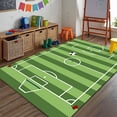 thumbnail image 1 of Biplut Football Carpet Interesting Sports Scene Design Anti-slip Printing Machine Washable Noise Reduction Playing Football Rectangle Artificial Turf Soccer Field Thickened Rug for Living Room, 1 of 12