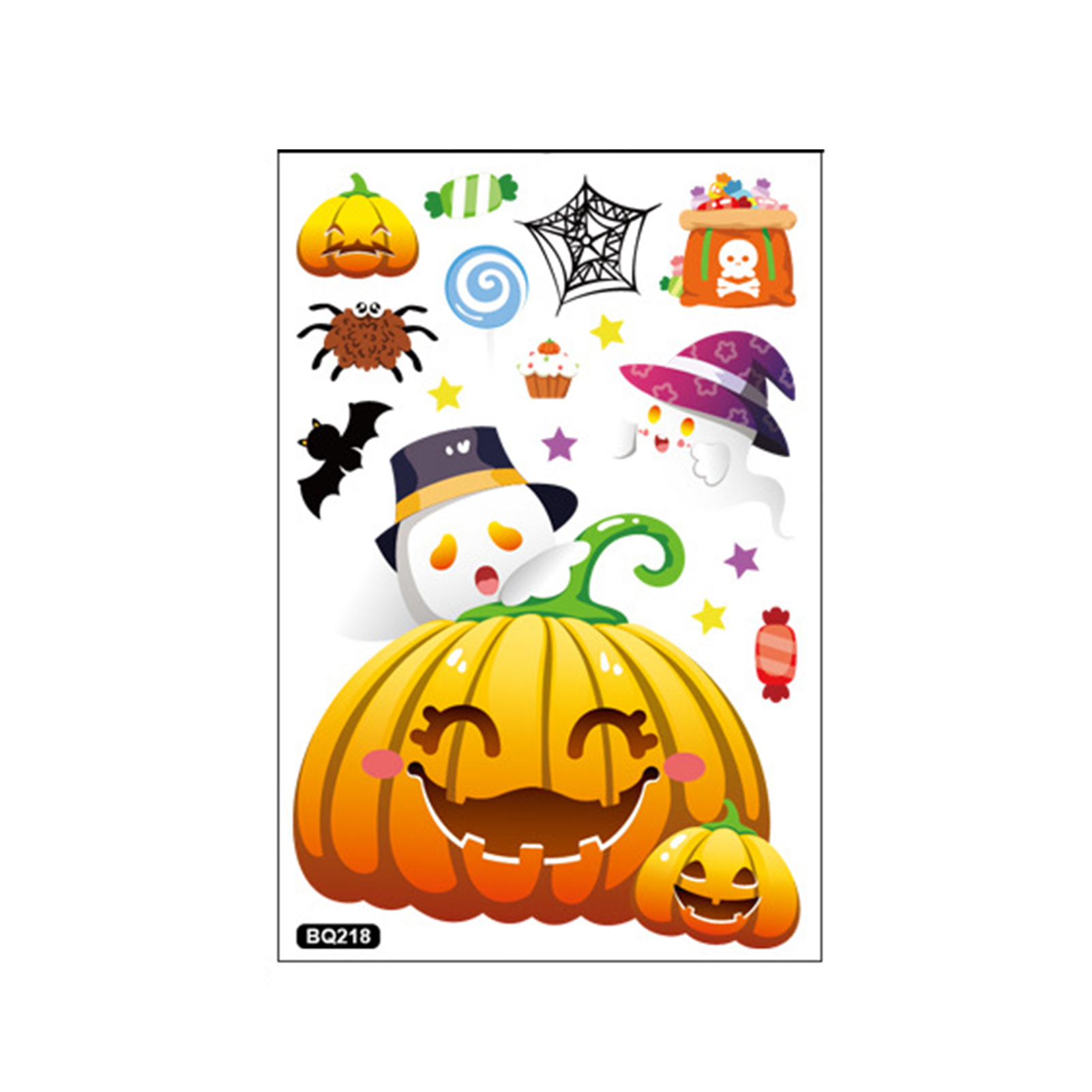 Biplut Funny Halloween Stickers Spooky Ghost Pumpkin Skull Bat Spider