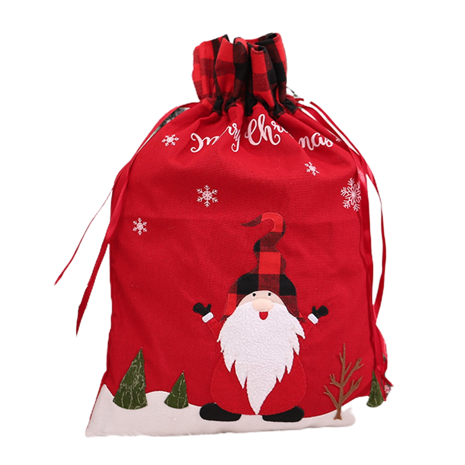 Biplut Gift Bag Santa Claus Pattern Ornamental Large Capacity Christmas