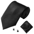 thumbnail image 1 of Biplut Men's Fashion Solid Color Suits Ties Necktie Cufflinks Hanky Set Tuxedo Suit, 1 of 13