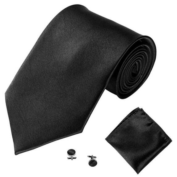 Biplut Men's Fashion Solid Color Suits Ties Necktie Cufflinks Hanky Set Tuxedo Suit