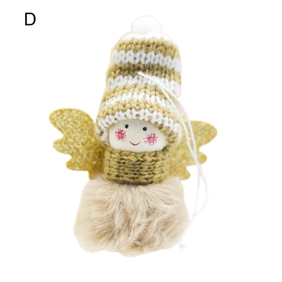 Biplut Plush Hanging Toy Nice-looking Cute Decorative Angel Doll Xmas Tree Ornament Kid Gift Hanging Pendant for Christmas (Type D)