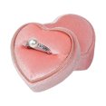 thumbnail image 1 of Biplut Ring Holder Heart Shape Satin Cloth Edges Corduroy Space-saving Solid Color Jewelry Box for Home (Pink for ring), 1 of 13