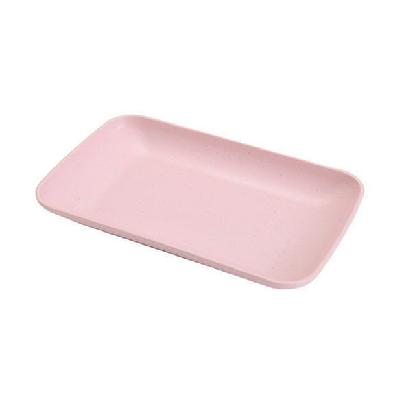 Biplut Serving Plate Food Grade Stackable Plastic Nordic Style Table Snack Serving Plate Dessert Tray Home Supplies(Pink)