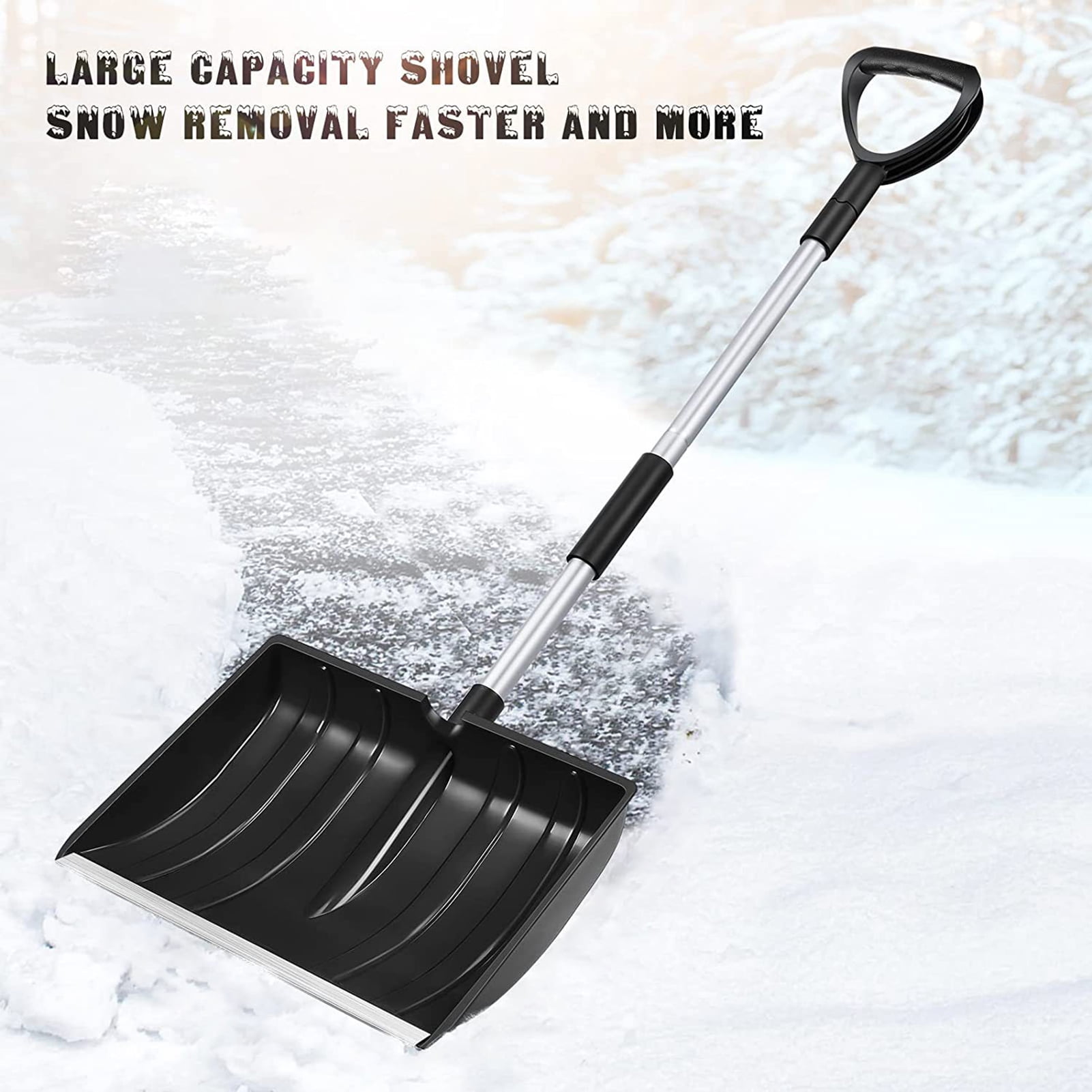 Biplut Snow Shovel Detachable Large Capacity Adjustable Length
