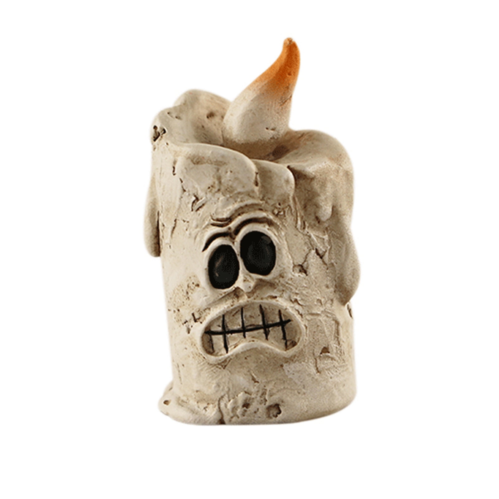 Biplut Spooky Halloween Resin Decor Ghost Mummy Clockwork Girl Candle Pumpkin Realistic Home