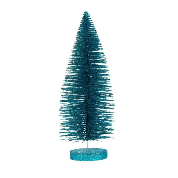 Biplut Tabletop Mini Christmas Tree Multi-color Artificial Pine Tree Decor with Base for Christmas Party Home Desktop (Royal Blue,25cm)